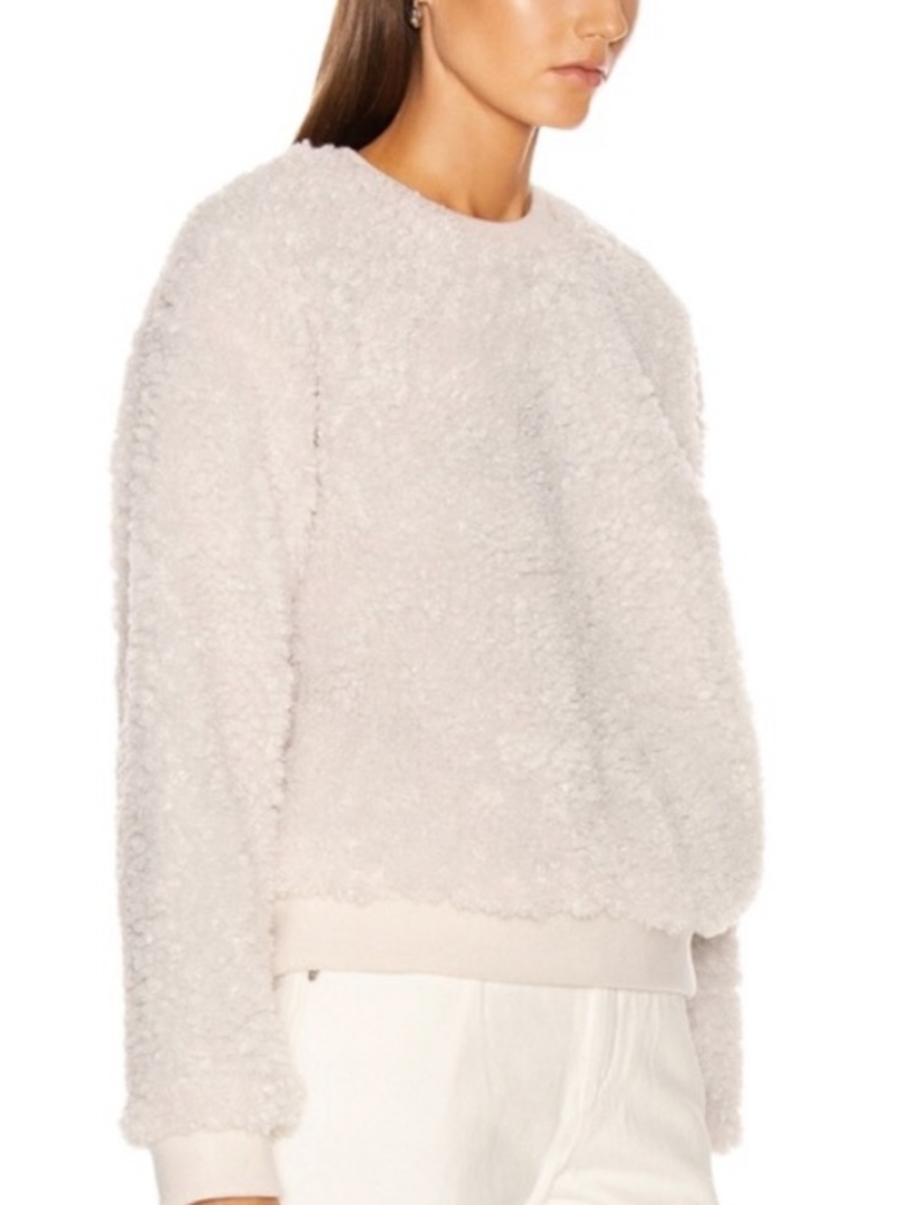 Rta - Emma Fleece Pullover Teddy Sweater. Size Small.  Off White